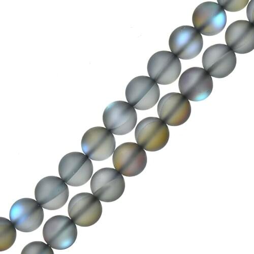 Hot-selling 6/8/10mm Coloured Frosted Black Flash Crystal For Diy Bracelets 16inch H766