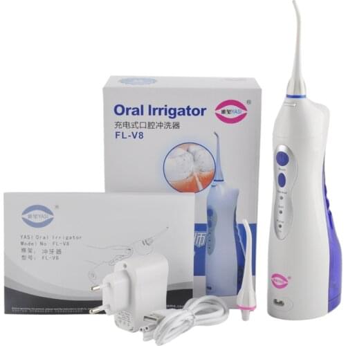 Professional V8 Rechargeable Oral Irrigator Gum Dental Water Flosser Teeth Flossing Blue Portable Outdoor Cleaning ToothPick