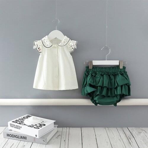 Toddler Infant Baby Girl Cotton Casual Outfits Set Shirt+Shorts Cute Baby Clothes Sets