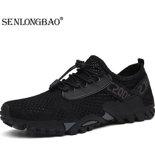 New Brand Men Shoes Breathable Mesh Sneakers Outdoor Flat Shoes Comfortable Handmade Sneakers Mens Wading Casual Shoes Size 47
