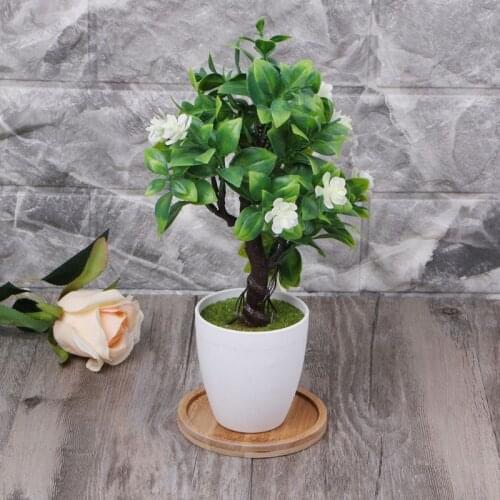 Round Bamboo Wood Saucer Plant Tray Mini Plant Flower Pot Stand Favor Succulent Pot Tray Simple Elegant Design Home Balcony P15D