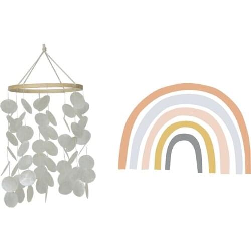 Hot YO-Shell Wind Chime Room Decoration with Nordic Love Rainbow Wall Stickers