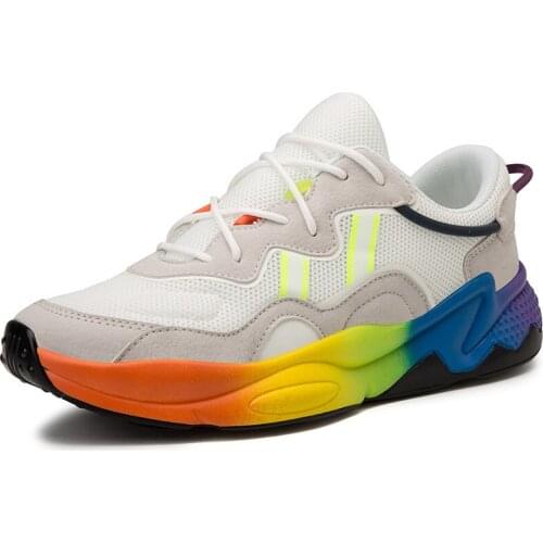 2019 New Thick Sole Platform Sneakers Men Vulcanize Shoes Man Mixed Color Chunky Shoes Men Trainers Creepers Loafers N2-65