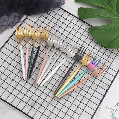 Stainless Steel Cutlery Set Luxury Dinnerware Set Kitchen Cutlery Matte Tableware Tea Fork 1pcs Dinner Set Eco Friendly Flatware