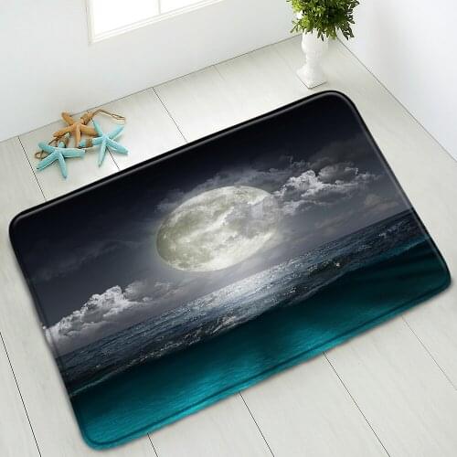 Natural Landscape Non-Slip Bathroom Mat Starry Sky Mountain Bedroom Kitchen Doormat Indoor Floor Mats Absorbent Carpet Washable