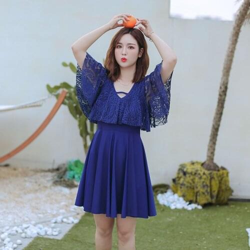 New women swimwear one piece swimsuit plus size to 9XL lace dress bathing suit spa skirt swimming suits