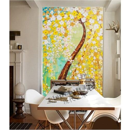 The latest 3D wallpaper,3D Abstract tree oil painting Flower papel de parede,TV wall living room sofa wall bedroom wallpaper
