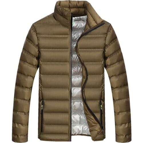 Winter Men Lightweight Parkas Cotton Padded Outwear Warm Coat Streetwear Sportswear Casual Male Slim Zipper Overcoat Jackets