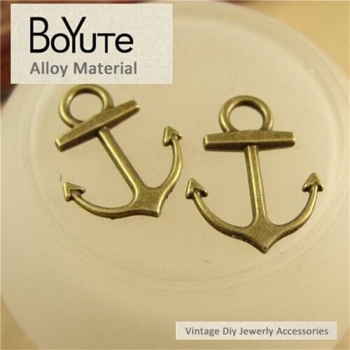 BoYuTe (200 Pieces/Lot) 14*18MM Vintage Style Antique Bronze Plated Anchor Charms Pendants for Jewelry Making Accessories