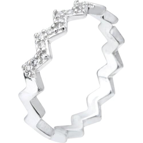 Simple and delicate wave shape AAA zircon ring, suitable for gifts for women friends'birthday party J Z-030