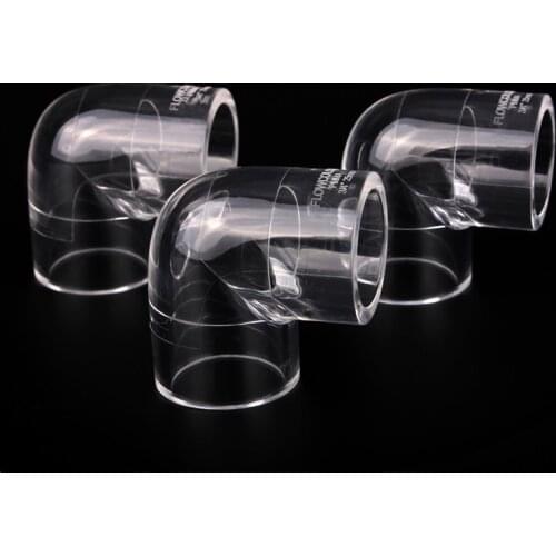 2Pcs Acrylic Elbow 90 Degree Transparent Fitting Connector 20mm 25mm 32mm Socket Aquarium Tank Connector Pipe joint