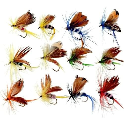 Sougayilang Fly fishing Hooks 12pcs/set Butterfly Style Fly Fishing Equipment Bait Artificial Fishing Lure Fishing Tackle