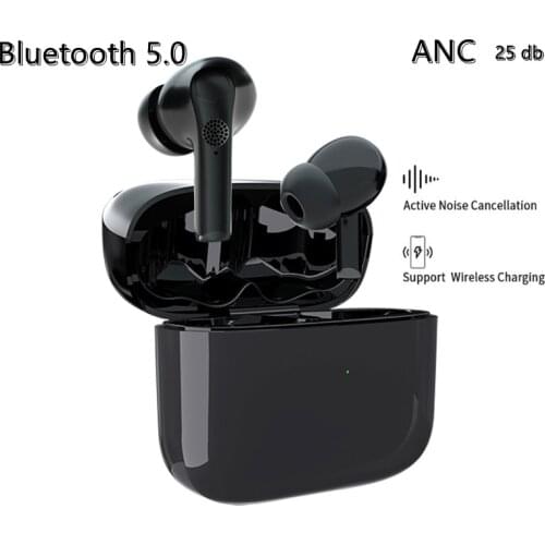 ANC TWS ActiveNoise Canceling Bluetooth5.0 Earphones Wireless Headphones With Microphone Earbuds in-ear Sport Headset for Phone