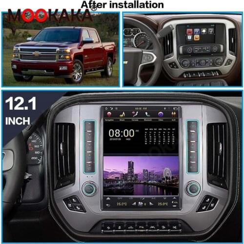 12.1" Tesla Vertical Screen For Chevrolet Silverado For GMC Sierra 2014-2018 Android DVD Player Multimedia Car GPS Navigation
