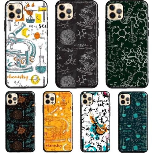 Vintage Seamless Chemistry Laboratory Silicone Case For iPhone XR X XS MAX SE 2020 6S 7 8 Plus 12 Mini 11 Pro Max Shell Cover