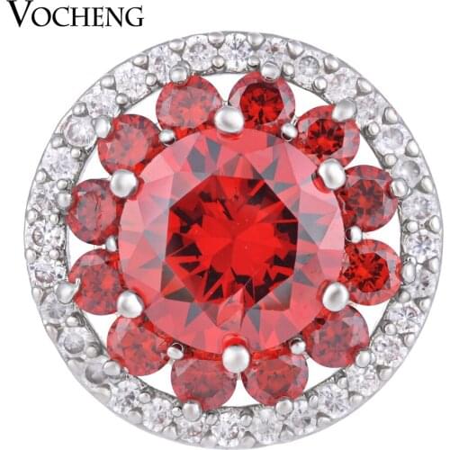 Vocheng Ginger Snap CZ Stone Glistening Gift for Girls 4 Colors Luxury 18mm Interchangeable Brass Charm Vn-1284