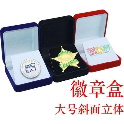 100pcs/lot Jewelry Box 65x68x28mm Flocking Brooch Storage Boxes Brooches Badges Packaging Display Holder Wholesale