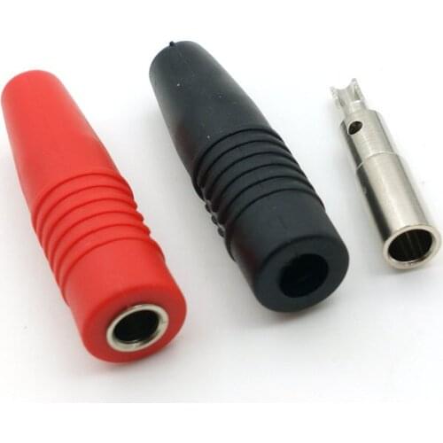 100pcs Copper 4mm Banana socket Female Solder silicone insulated connector