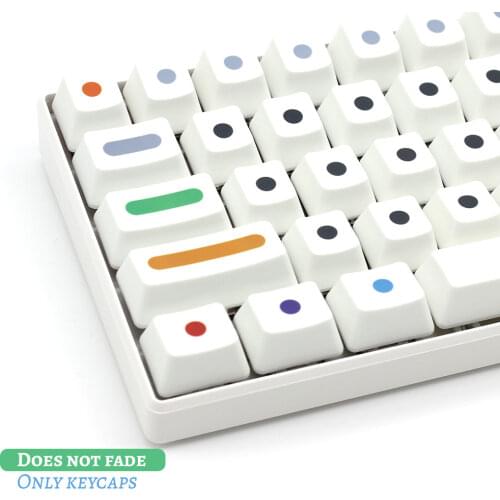 104 Keys/set White Colour Dots Keycaps OEM Profile PBT Key Caps For Gaming Mechanical Keyboard Switch Dye Sublimation Key Cap