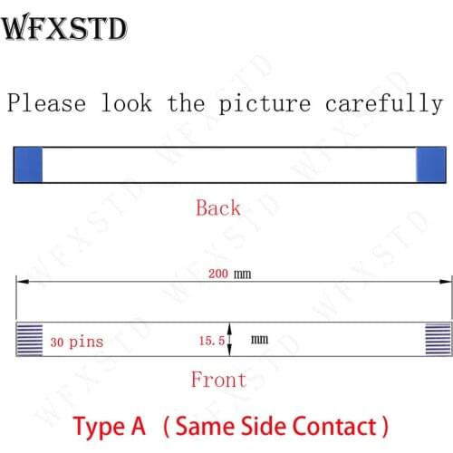 20cm 15.5mm 30pins Type A New Flex cable AWM 20706 105C 60V VW-1 E118077 or E129545 or Other Same side copper Contact Pins