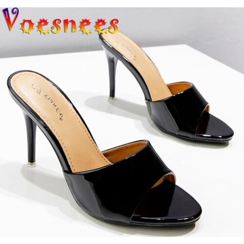 Thin Heels 2021 Summer Slipper Fine Heel 9cm 13cm Slipper Waterproof Slides Sandal Platform Bottom Sexy Pumps for Women Shoes