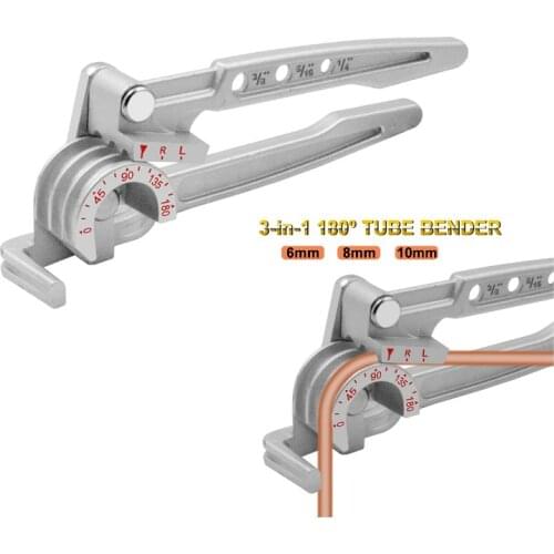 3 In 1 Manual Pipe Bender Tube Bending Machine 180 Degree Metric 6mm/8mm/10mm Tubing Bender Pipe Bending Machine