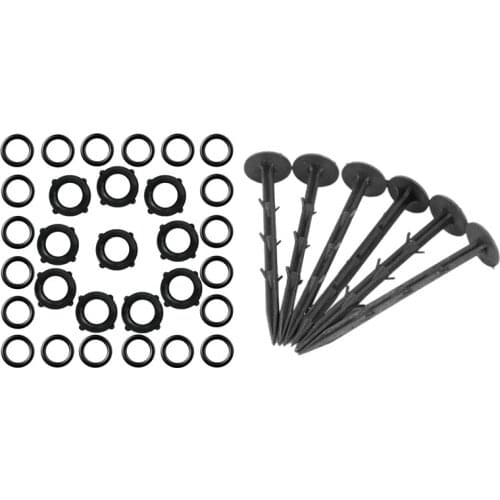 30Pcs Garden Hose Washers Rubber Washers Seals with 100PCS Garden Nail Pegs Fix Tool for Anti-Bird Net Film