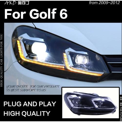 AKD Car Styling Head Lamp for VW Golf 6 Headlights 2009-2012 Golf 6 LED Headlight DRL Signal Lamp Hid Bi Xenon Auto Accessories