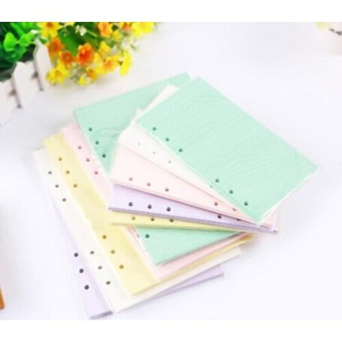 Colorful A5 Loose Leaf Notebook Refills 6 Holes Rings Binder Spiral Diary Planner Inner Core Inserts Paper Guest Book