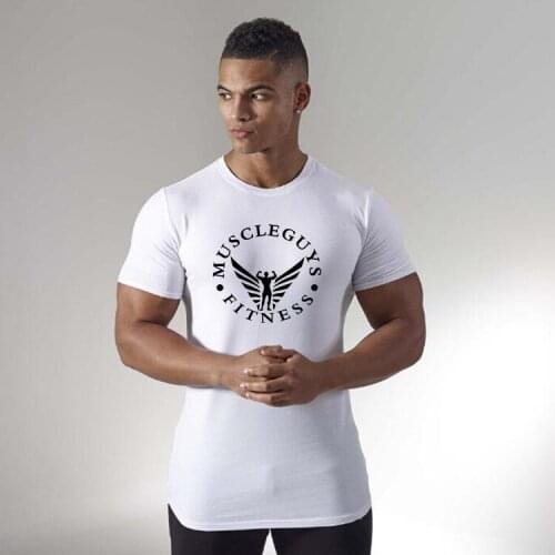 Muscleguys Brand Clothing Men Compression Shirt Skin Tight Short Sleeve Jerseys Fitness Male Quick Dry Gyms Tshirt slim fit tops