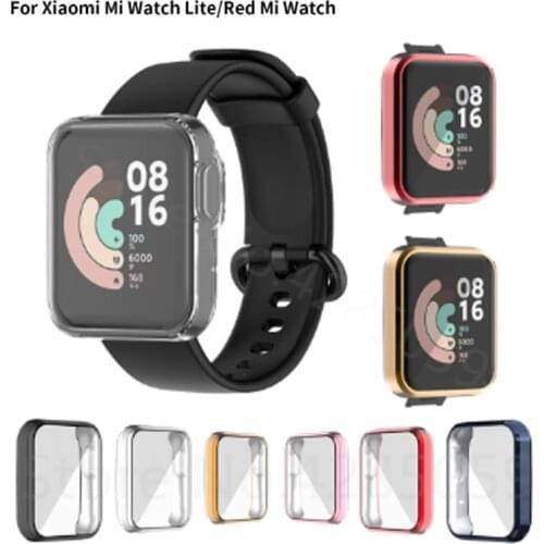 Watch Cover For Mi Watch Lite/Redmi 43.5mm 37mm Screen Protector Smart Watch Accessories For Mi Watch Redmi TPU Anti-drop Case