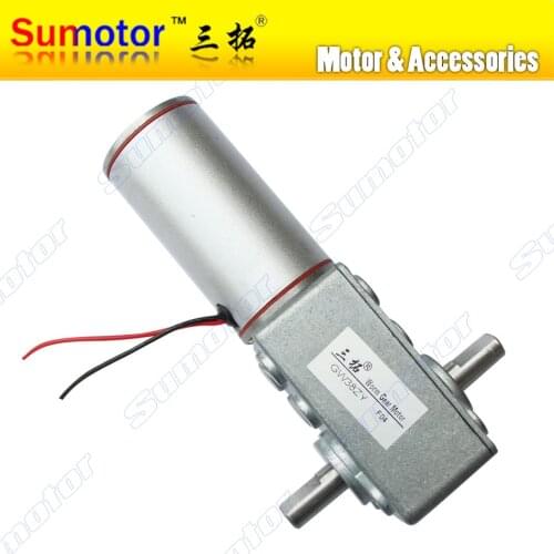 GW38ZY DC 12V 24V Worm gear motor Double shaft Low speed High torque geared box Electric engine for DIY robot RC car tank model