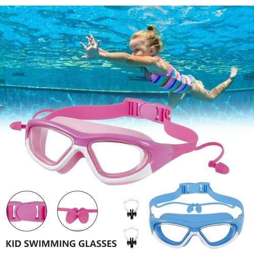 Childrens Swimming Goggles Diving Mask Anti-Fog Anti-ultraviolet Clear Wide Field Of View Swimming Goggles With Earplugs