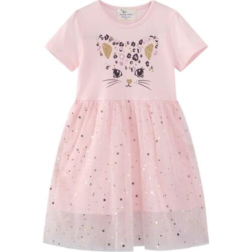 Jumping Meters New Summer Childrens Party Dresses With Cute Animals Baby Girls Hot Selling Tutu Birthday Dresses