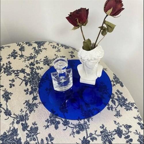 Living Room Household Acrylic Round Tray DIY Tea Tray Water Cup Tray Creative Nordic Ins Style Storage Decoration Board Gift