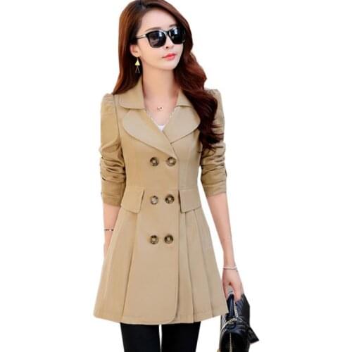 ENLU Women's Long Trench Coats