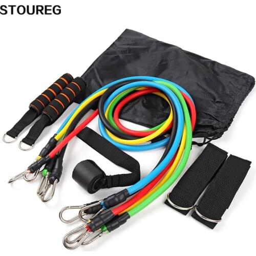 11Pcs/Set Latex Resistance Bands, Crossfit Workout,Training Exercise Tubes Pull Rope, Rubber Expander Elastic Bands For Fitness