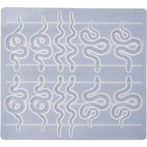 Snake Pendant Earring Resin Molds 6 Pair Serpent Shapes Dangle Earring Silicone Epoxy Resin Casting Molds Jewelry Making