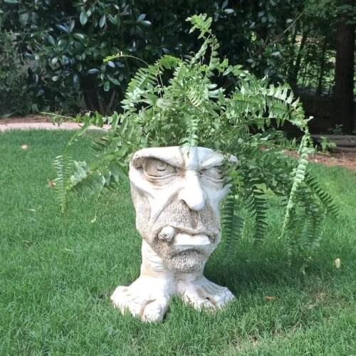 Mugglys The Faces Statue Planter Funnys Expression Flower Pot for Home Garden Plant Decoration D1