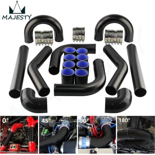 UNIVERSAL 3" 76MM TURBO BOOST INTERCOOLER PIPE KIT 8 PCS Aluminum PIPING