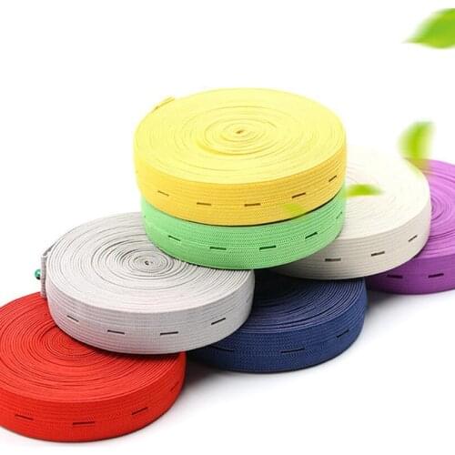 Hot Selling 2 Rolls 5 Meters DIY Sewing Accessories Button Hole Knit Elastic Bands Ribbon Tape Multi-color Wire Webbing