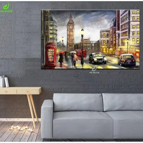 JHLJIAJUN Modular Canvas Painting Night London Night Landscape Nordic Wall Art Print And Poster Dining Living Room Home Decor