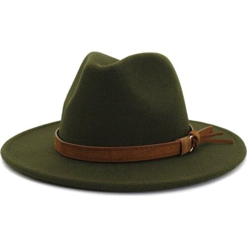 Men Fedora hats women Simple woolen hat jazz hats British style hat Fashion hat autumn winter big along Multicolor hat