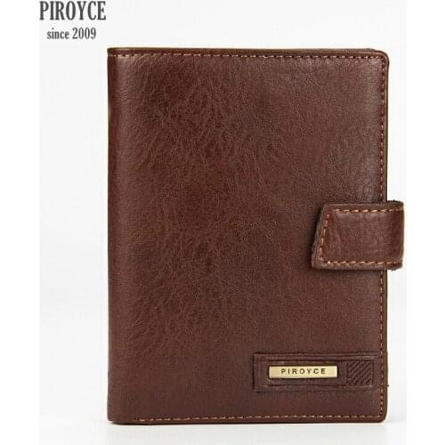 2 in 1 Men Piroyce 100% Genuine Leather Wallet Russia driver license case passport cover Money Pocket Large Capacity Coins Purse