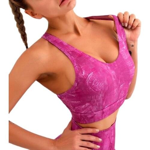 Summer new sports fitness underwear women beauty back cross yoga bra clothes sexy bra fast dry breathable gather shockproof