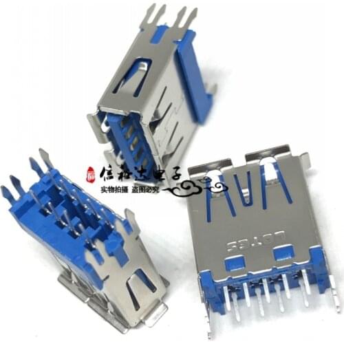 Original new 100% USB 3.0 female seat 180 degree ABA-USB-126-K01 connector