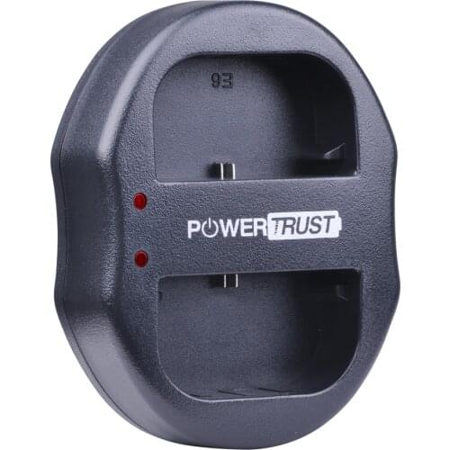PowerTrust 1x LP-E6 LP-E6N LP E6 LPE6 USB Dual Battery Charger for Canon 5D Mark II III 7D 60D EOS 6D 80D DSLR