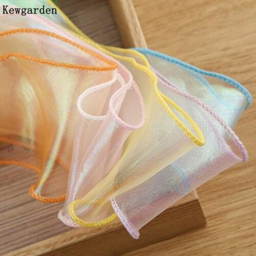 Kewgarden Wave Hemming Organza Ribbon 60mm 6cm Handmade Tape DIY Bow Hair Accessories Flower Gift Packing Riband 10 Yards