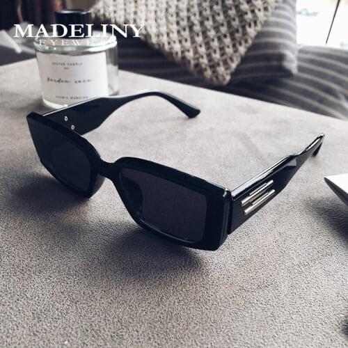 MADELINY Fashion Square Sunglasses Women Brand Trendy Square Rice Nail Sunglasses Women Fashion Small Frame Sunglasses MA413