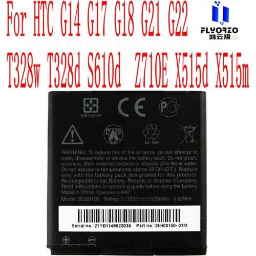 Brand new High Quality 1520mAh BG58100 Battery For HTC G14 G17 G18 G21 G22 T328w T328d S610d Z710E X515d X515m Mobile Phone